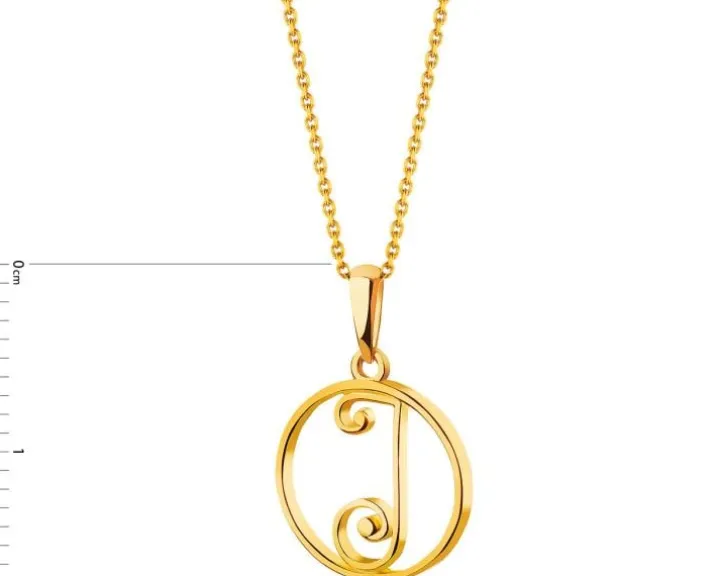 Złota zawieszka - litera J