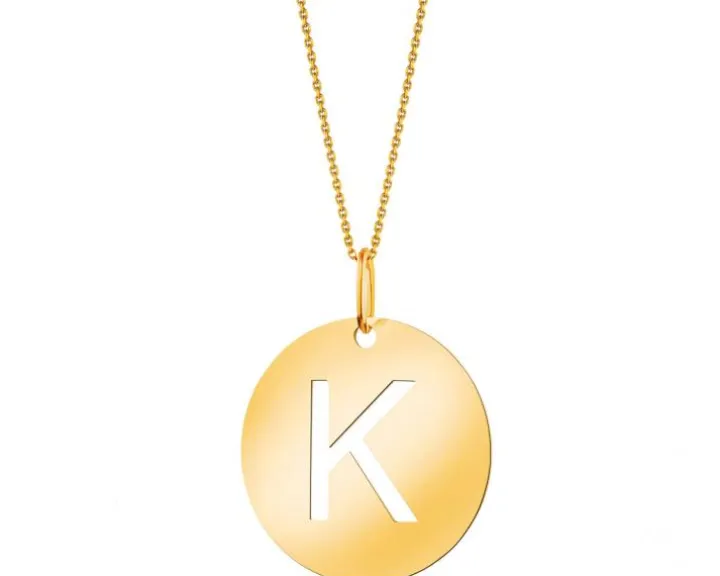 Złota zawieszka - litera K