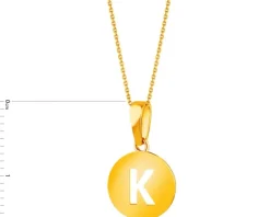 Złota zawieszka - litera K