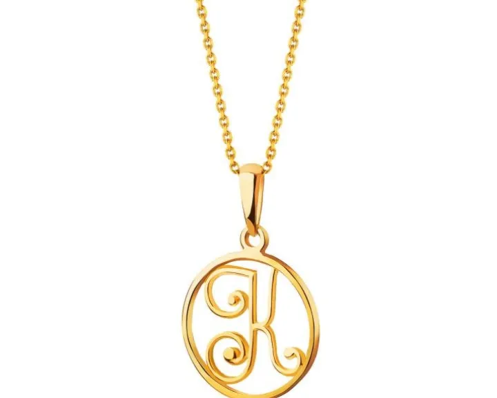 Złota zawieszka - litera K