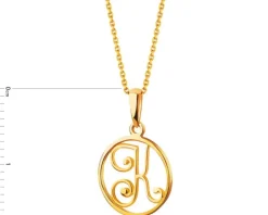 Złota zawieszka - litera K