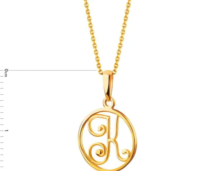 Złota zawieszka - litera K