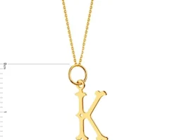 Złota zawieszka - litera K