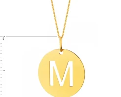 Złota zawieszka -  litera M