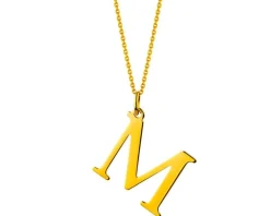 Złota zawieszka - litera M