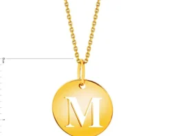 Złota zawieszka - litera M