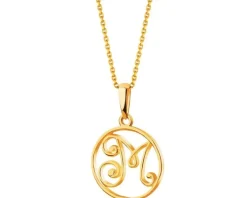 Złota zawieszka - litera M