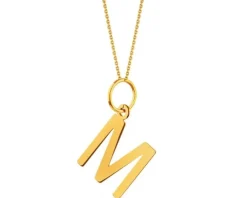 Złota zawieszka - litera M
