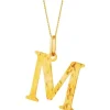 Złota zawieszka - litera M