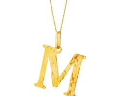 Złota zawieszka - litera M