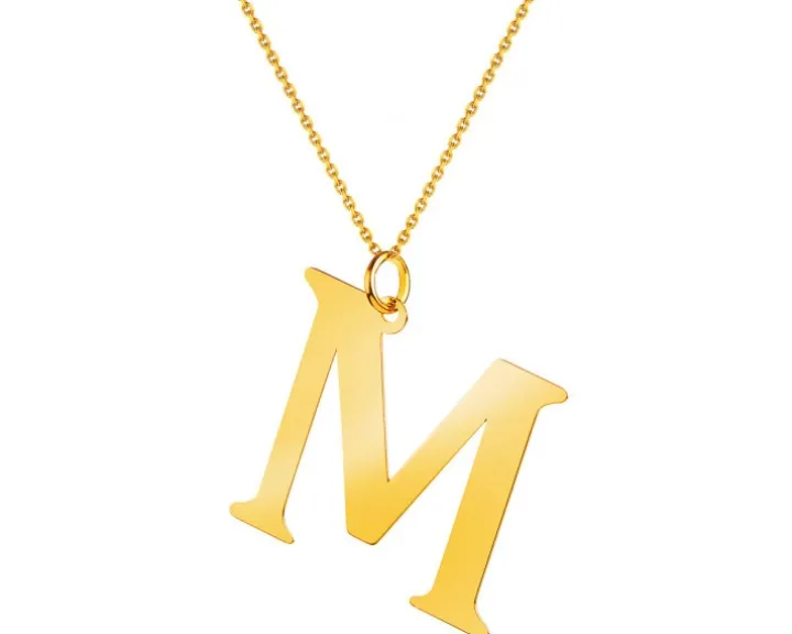 Złota zawieszka - litera M