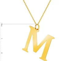 Złota zawieszka - litera M