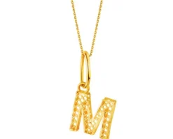 Złota zawieszka - litera M