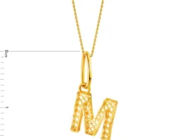 Złota zawieszka - litera M