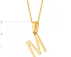 Złota zawieszka - litera M