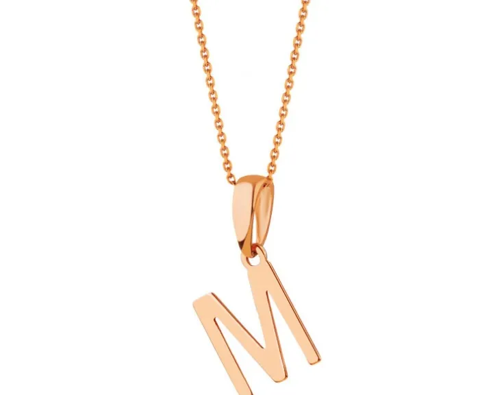 Złota zawieszka - litera M