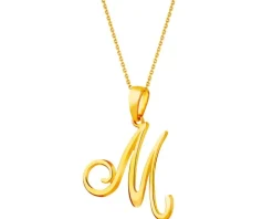 Złota zawieszka - litera M
