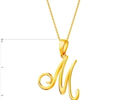 Złota zawieszka - litera M