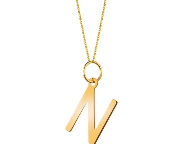 Złota zawieszka - litera N