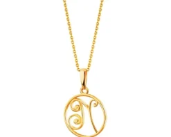 Złota zawieszka - litera N