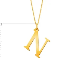 Złota zawieszka - litera N