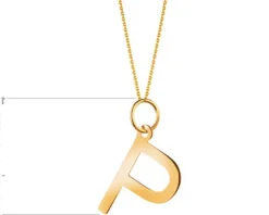 Złota zawieszka - litera P