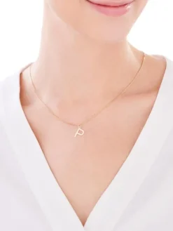 Złota zawieszka - litera P