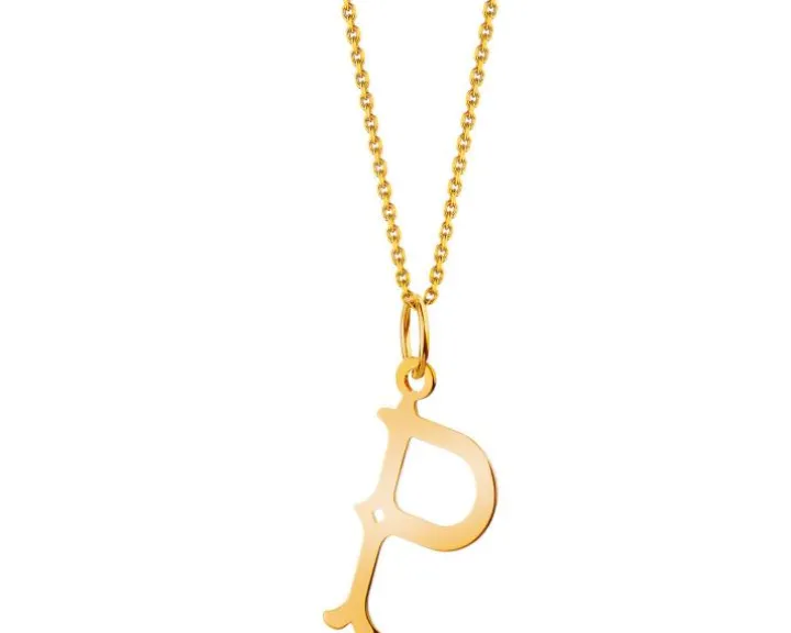 Złota zawieszka - litera P