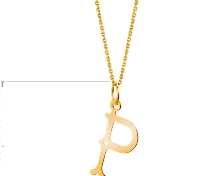 Złota zawieszka - litera P