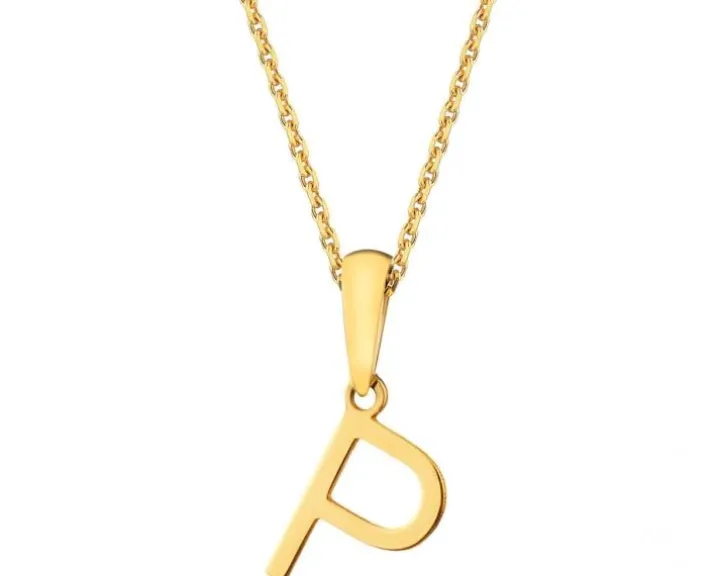 Złota zawieszka - litera P