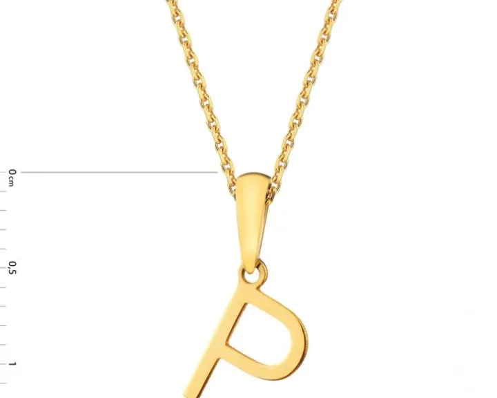 Złota zawieszka - litera P