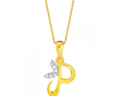 Złota zawieszka - Litera P