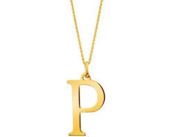 Złota zawieszka - litera P