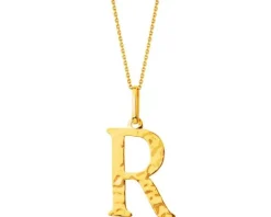 Złota zawieszka - litera R
