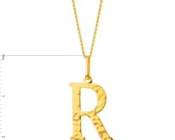 Złota zawieszka - litera  R