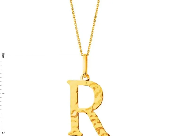 Złota zawieszka - litera R