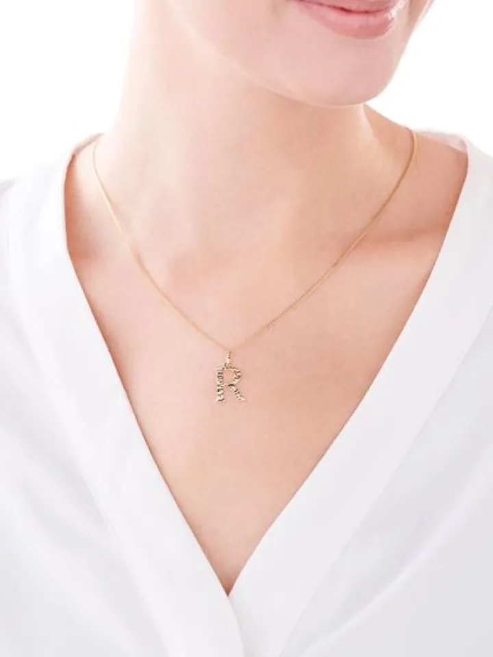 Złota zawieszka - litera R