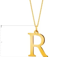 Złota zawieszka - litera R