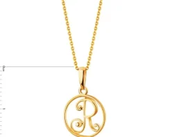 Złota zawieszka - litera R