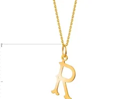 Złota zawieszka - litera R