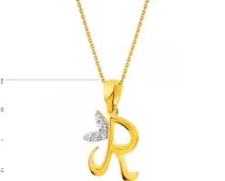 Złota zawieszka - litera R