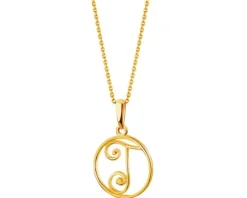 Złota zawieszka - litera T