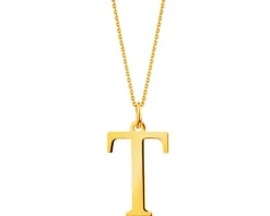 Złota zawieszka - litera T