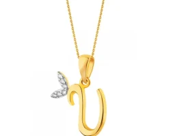 Złota zawieszka - litera U