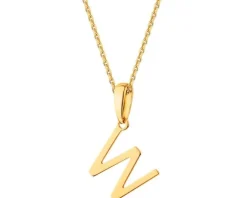 Złota zawieszka - litera W