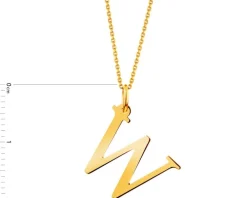 Złota zawieszka - litera W