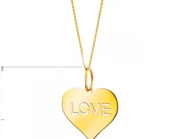 Złota zawieszka - love