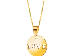 Złota zawieszka - love