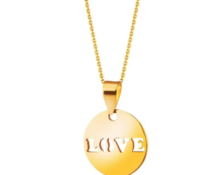 Złota zawieszka - love