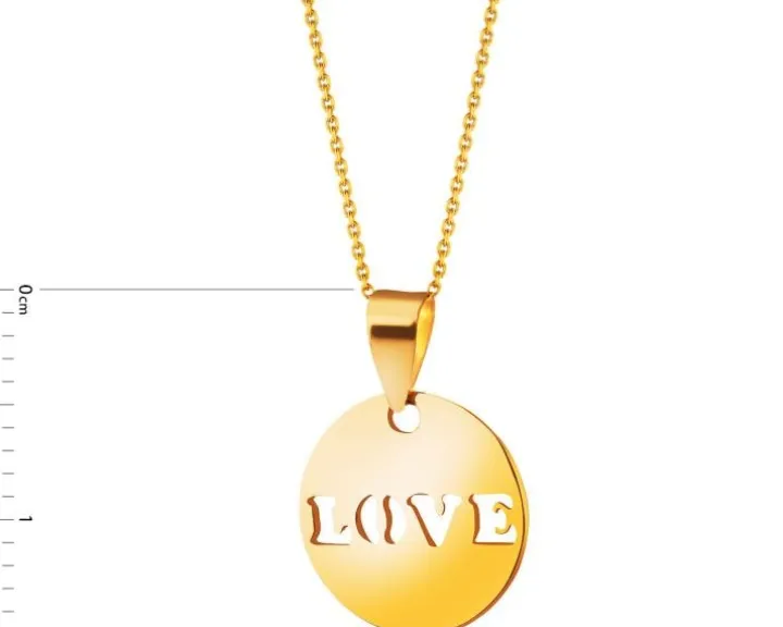 Złota zawieszka - love